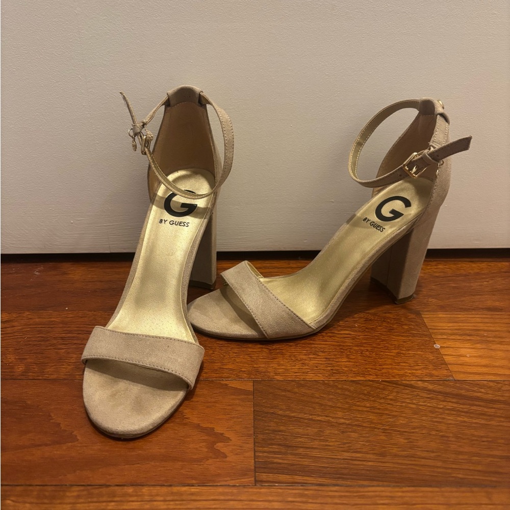 G by Guess Women's Beige Ankle Strap Heels Size6